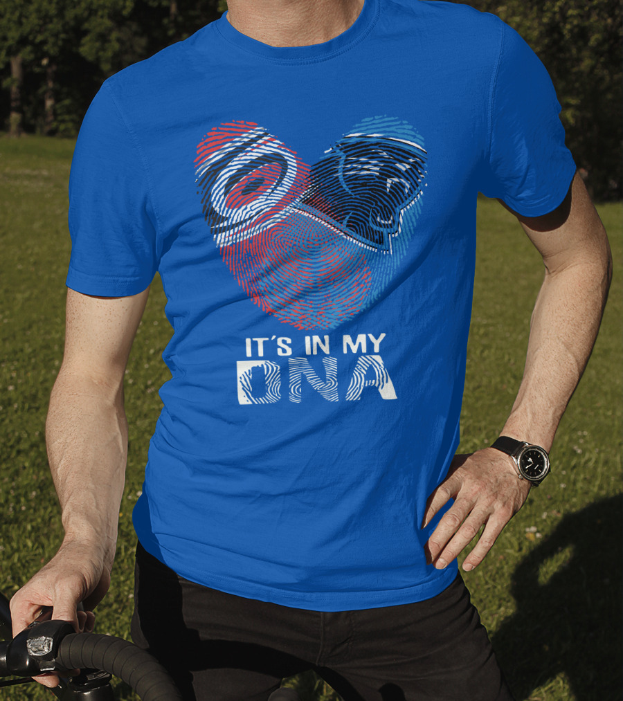Carolina Panthers 15 It's In My Dna Fingerprint Heart T-Shirt