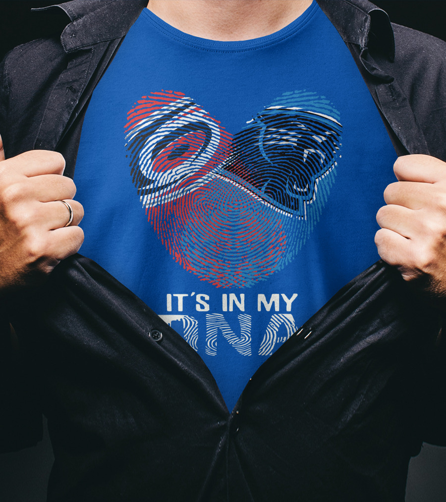 Carolina Panthers 15 It's In My Dna Fingerprint Heart T-Shirt