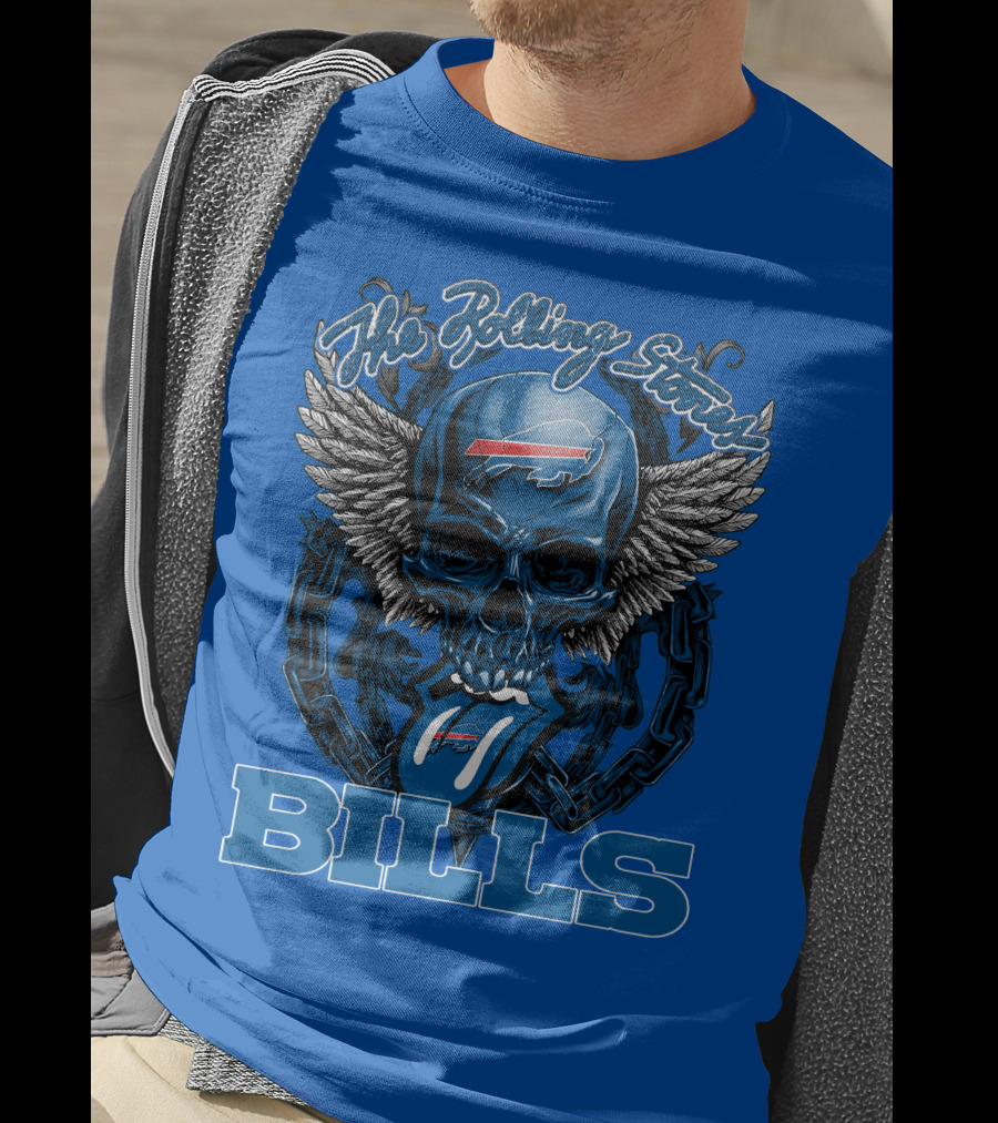 The Rolling Stones Bills Buffalo Wings And Skull Chain T-Shirt