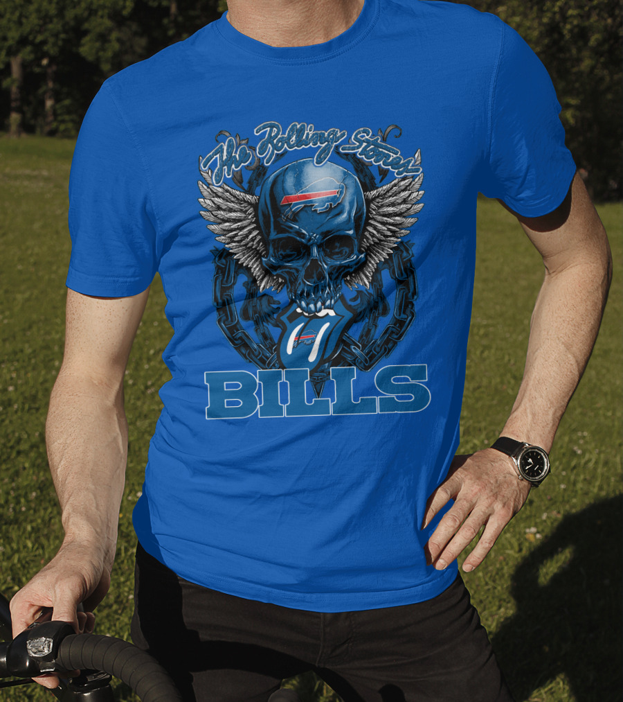 The Rolling Stones Bills Buffalo Wings And Skull Chain T-Shirt