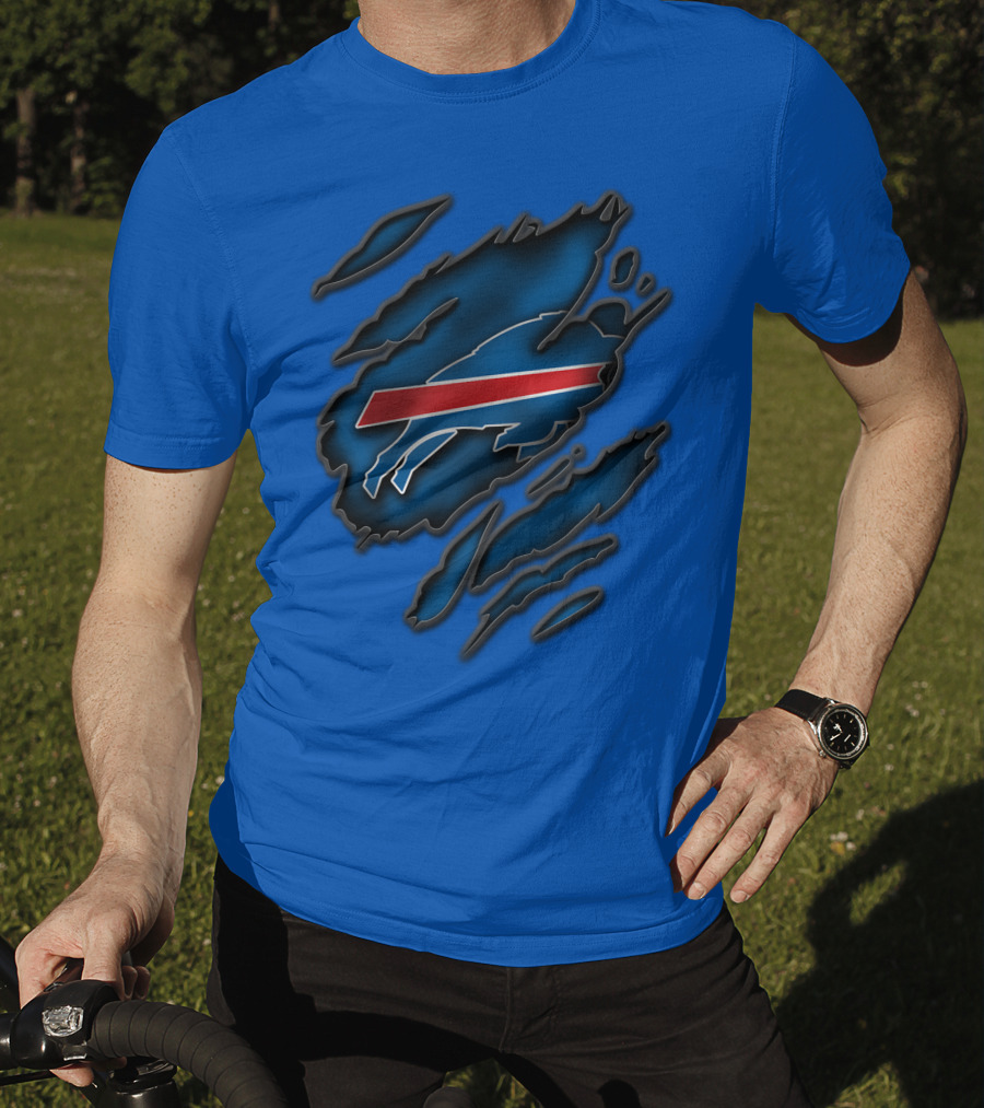 Torn Buffalo Bills Scratched T-Shirt