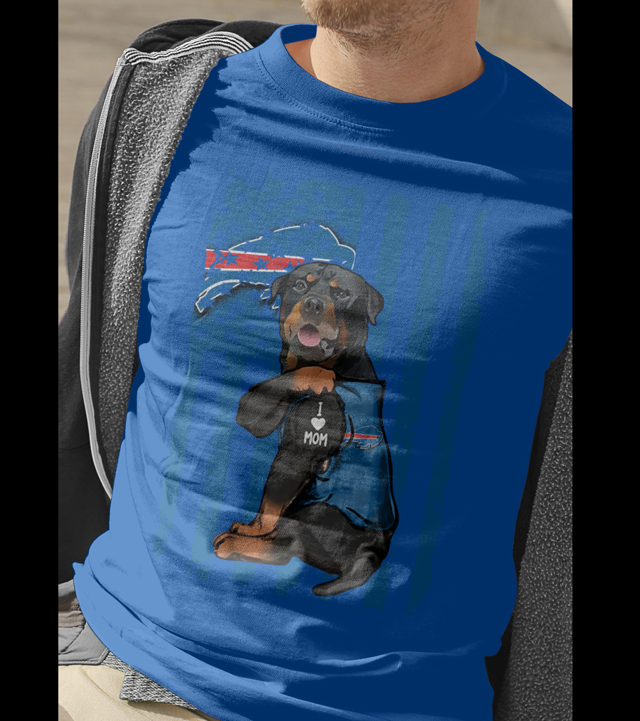 Rottweiler I Love Mom Buffalo Bills T-Shirt