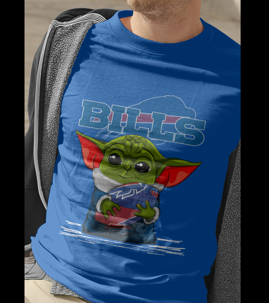Yoda Buffalo Bills Fan Holding Football T-Shirt