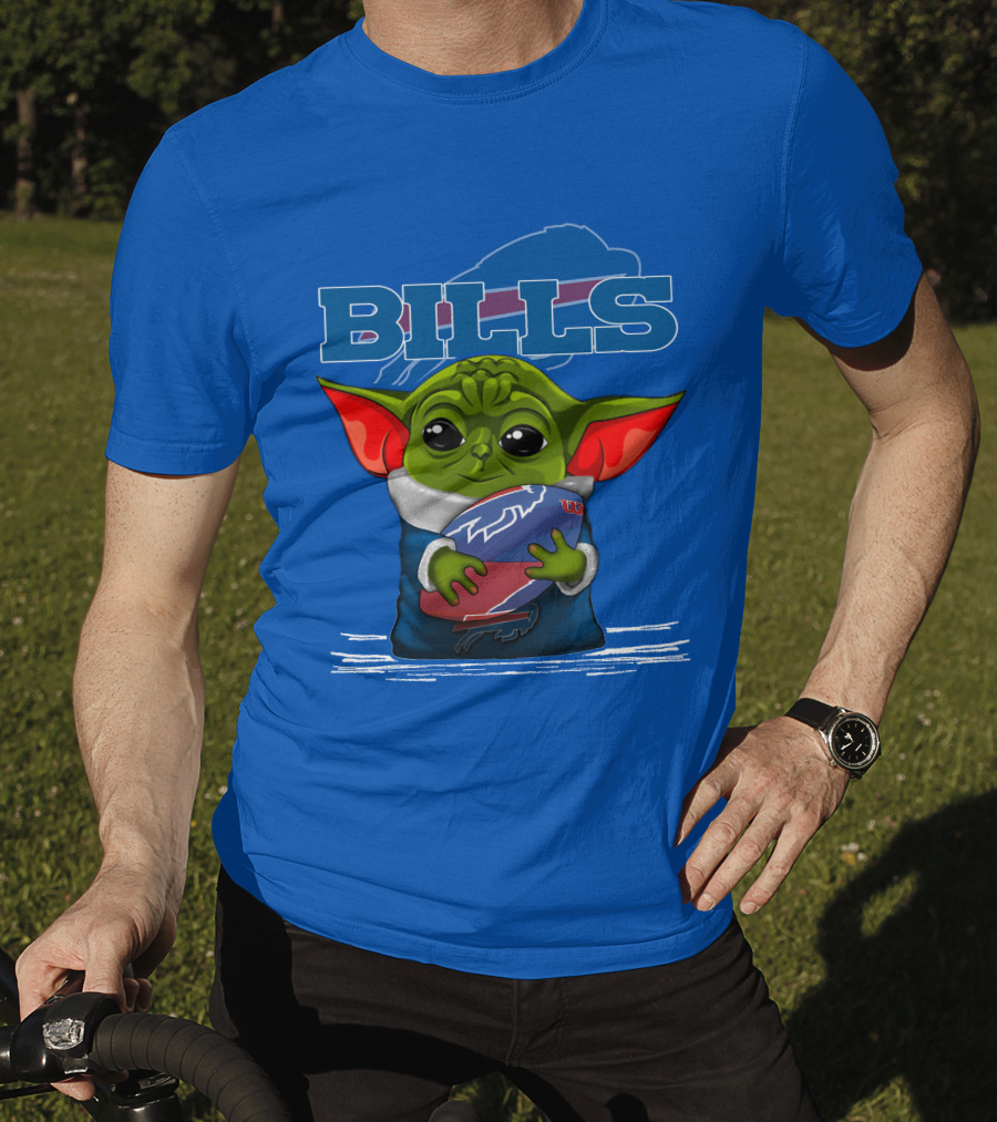 Yoda Buffalo Bills Fan Holding Football T-Shirt