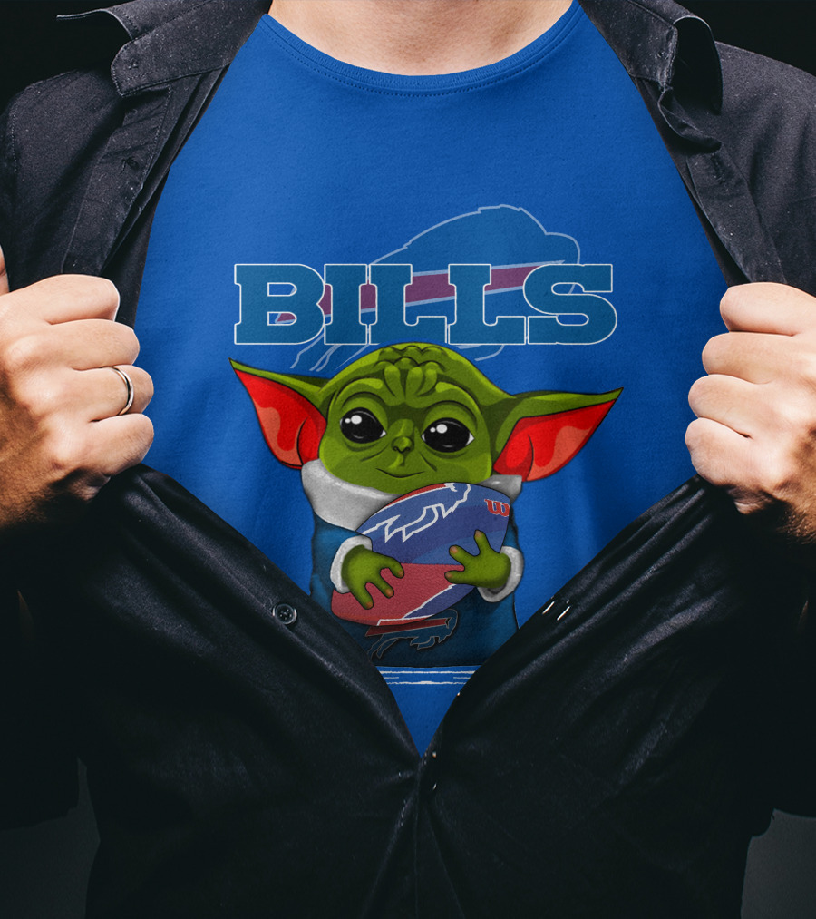 Yoda Buffalo Bills Fan Holding Football T-Shirt