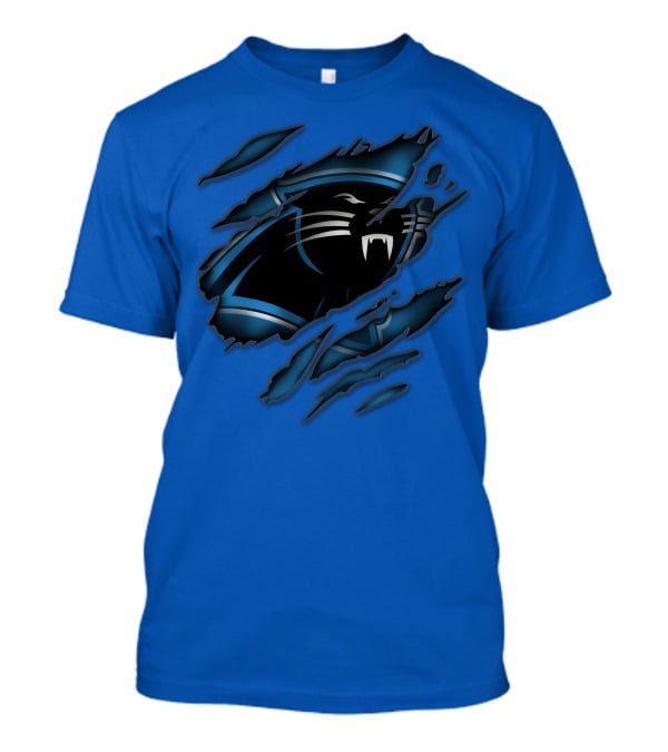Carolina Panthers Logo Claw Marks Blue T-Shirt