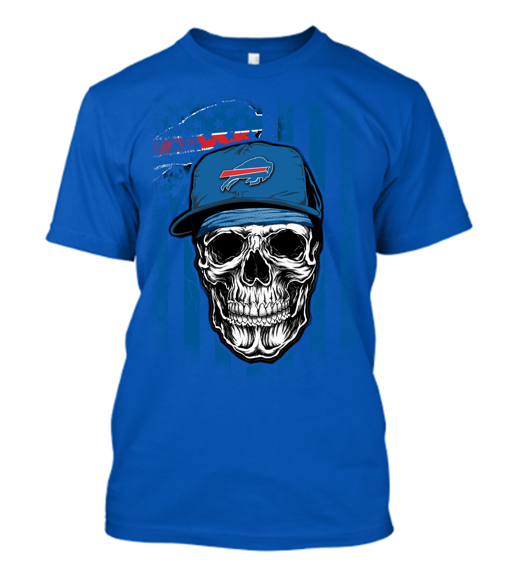 Buffalo Bills Skull With Cap T-Shirt