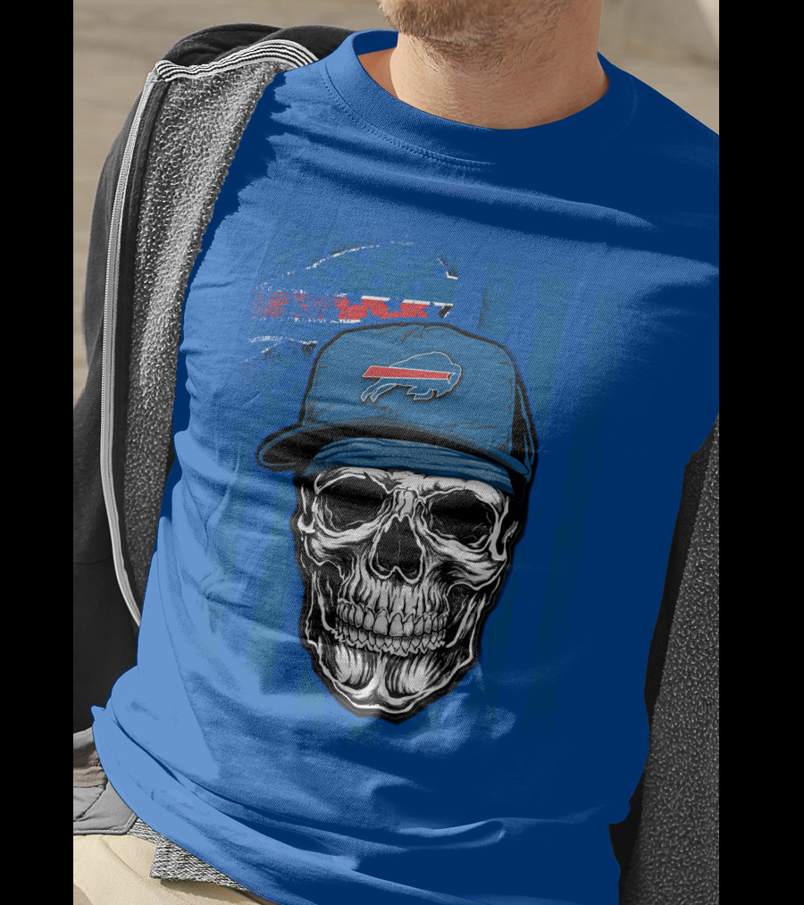 Buffalo Bills Skull With Cap T-Shirt