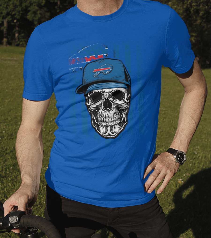 Buffalo Bills Skull With Cap T-Shirt