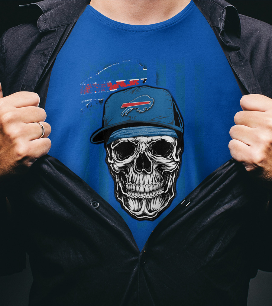 Buffalo Bills Skull With Cap T-Shirt