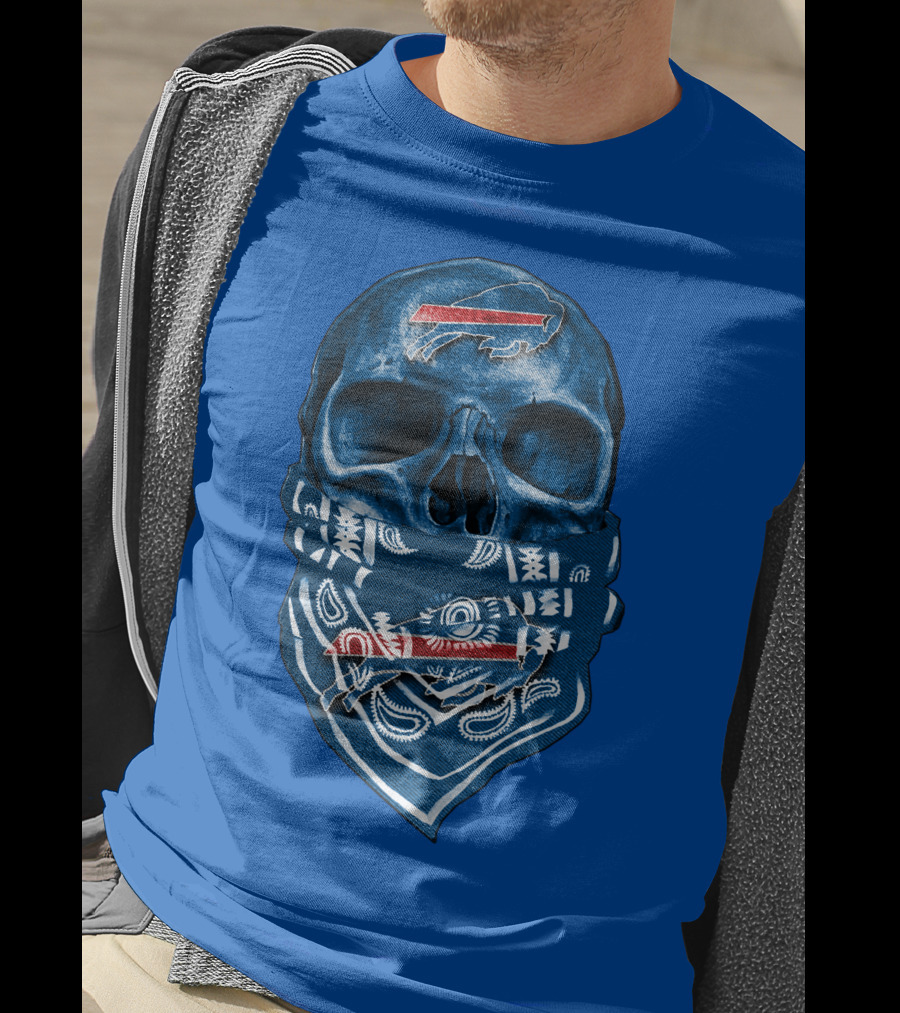 Buffalo Bills Skull With Bandana T-Shirt