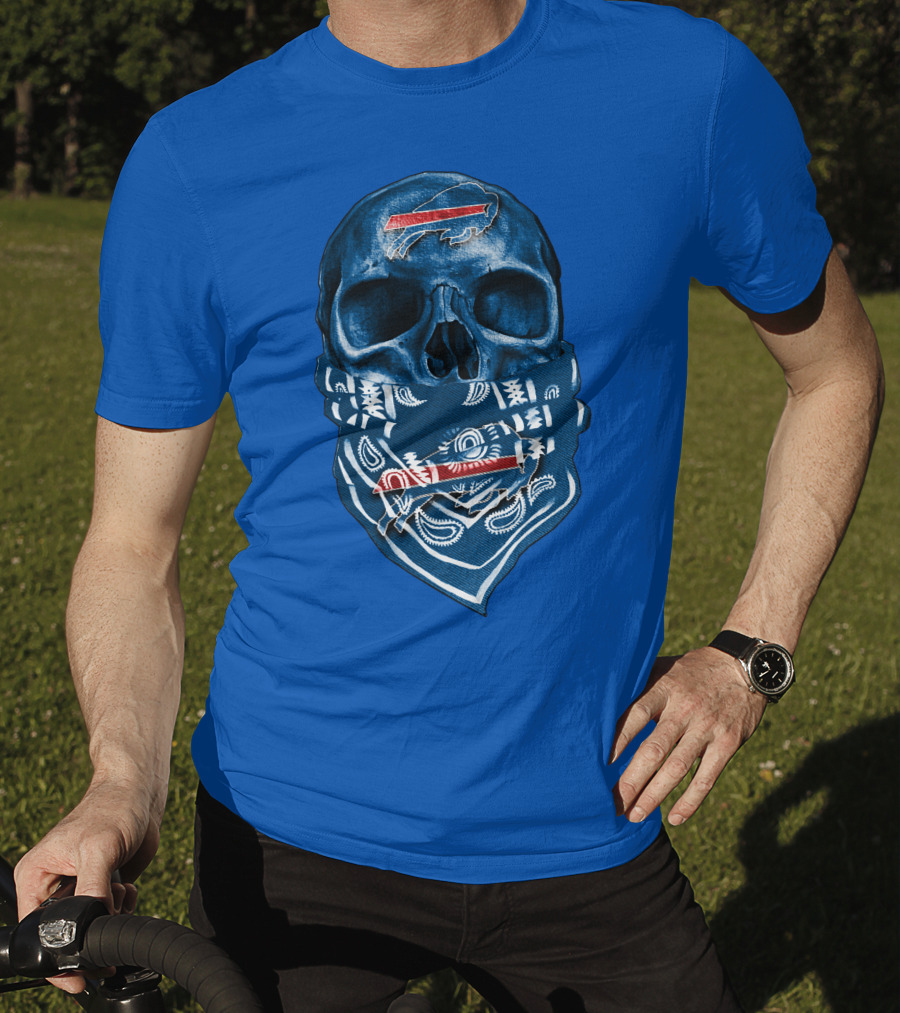 Buffalo Bills Skull With Bandana T-Shirt