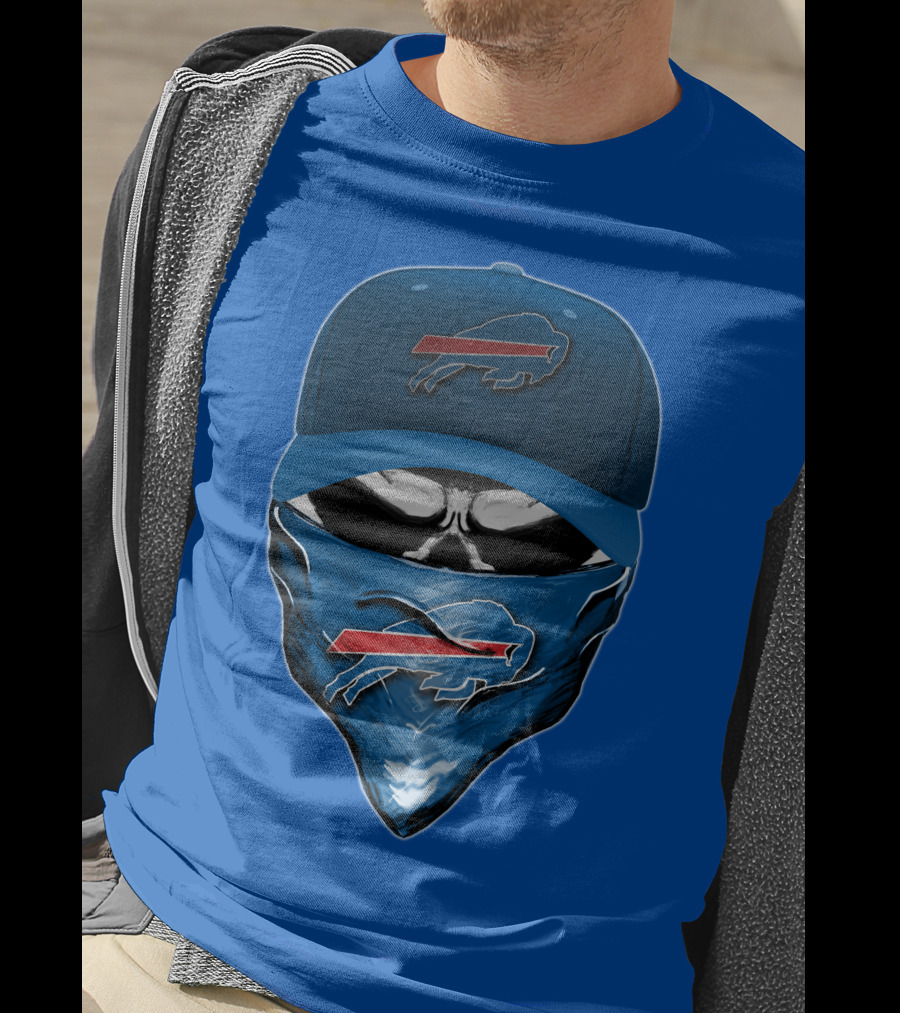 Skull V6 Buffalo Bills Mask And Cap With Team T-Shirt
