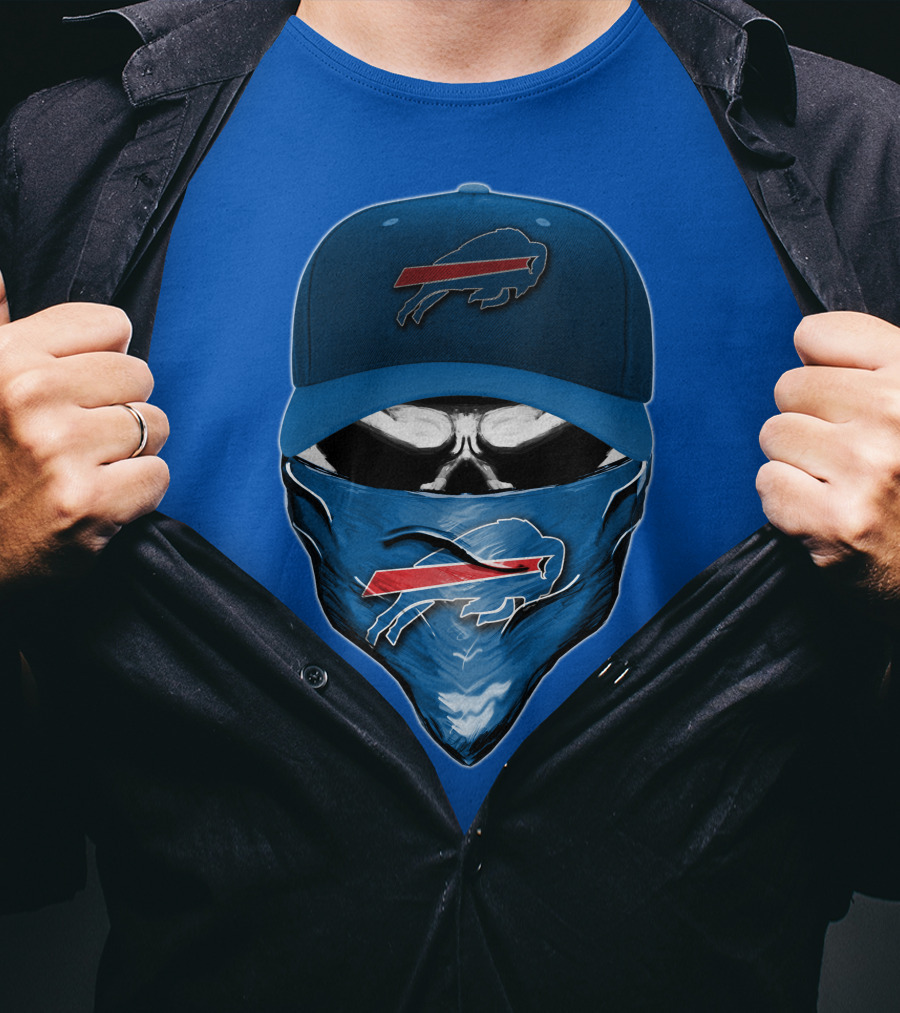 Skull V6 Buffalo Bills Mask And Cap With Team T-Shirt