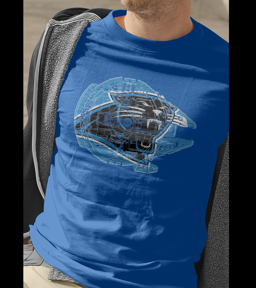 Carolina Panthers 56 Starship Blueprint Helmet T-Shirt