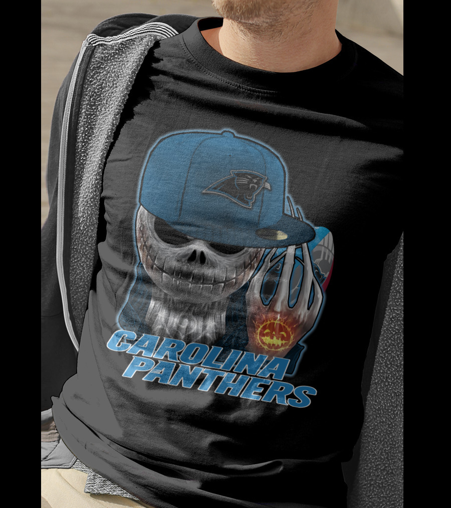 Carolina Panthers Jackskull Halloween Pumpkin T-Shirt