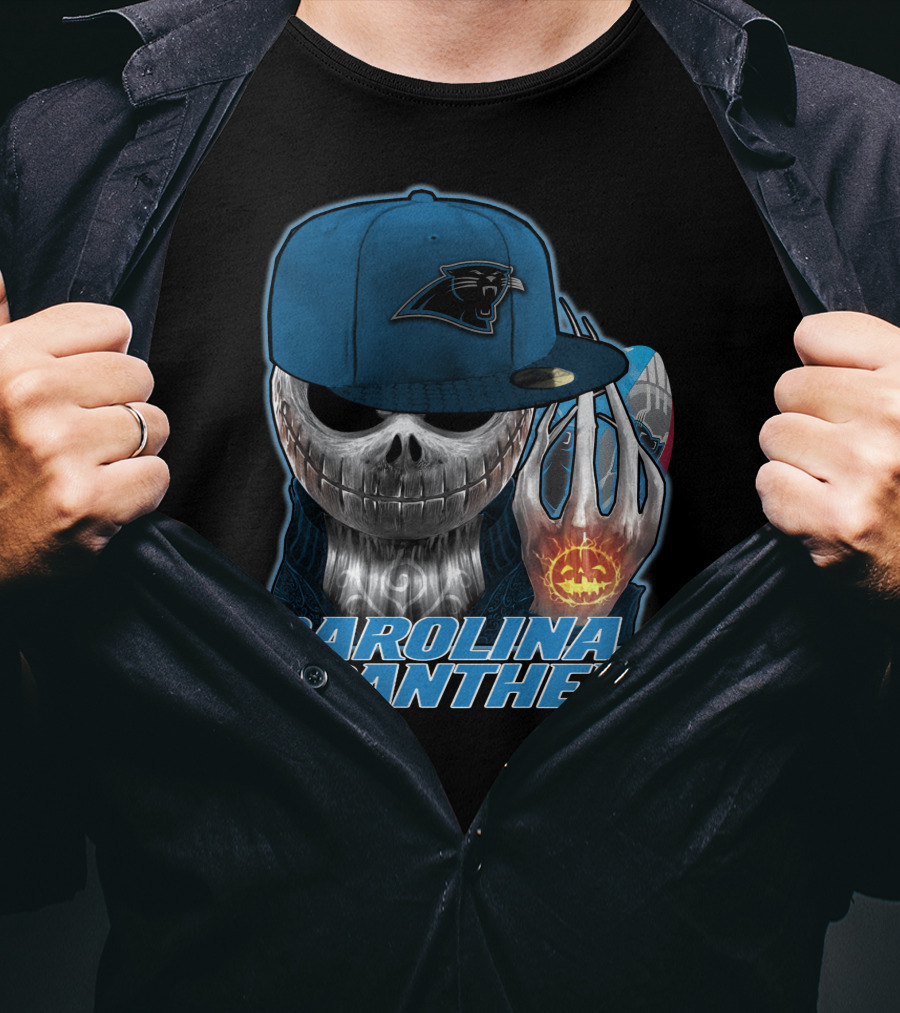 Carolina Panthers Jackskull Halloween Pumpkin T-Shirt