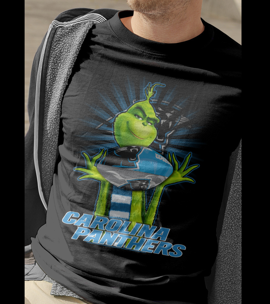 Grinch Holding Carolina Panthers Football Team T-Shirt
