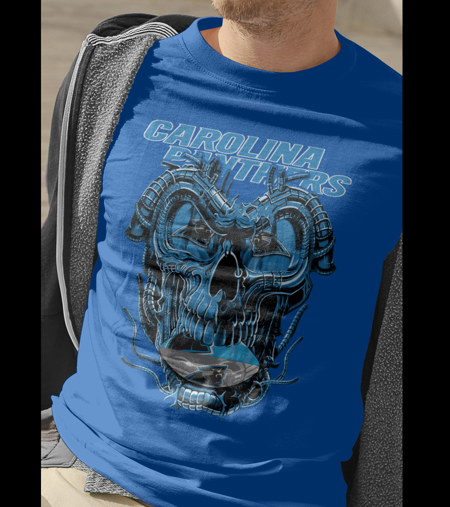 Carolina Panthers Dragonskull Helmet T-Shirt