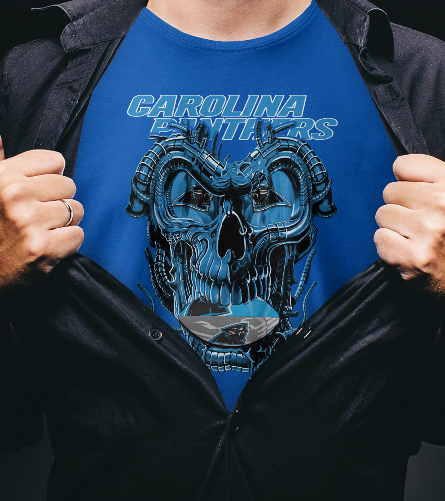 Carolina Panthers Dragonskull Helmet T-Shirt