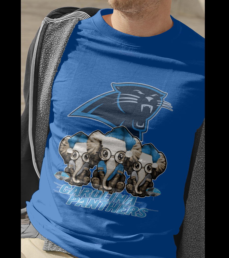 Carolina Panthers Xmas Elephants T-Shirt
