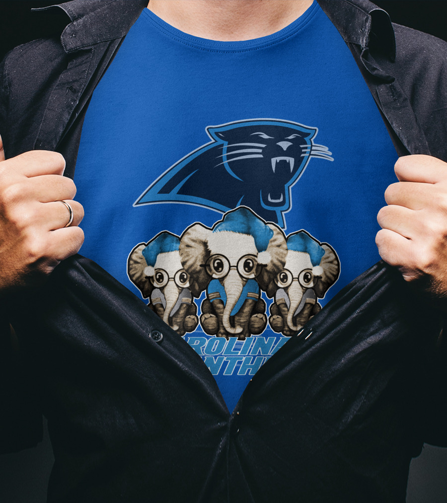 Carolina Panthers Xmas Elephants T-Shirt
