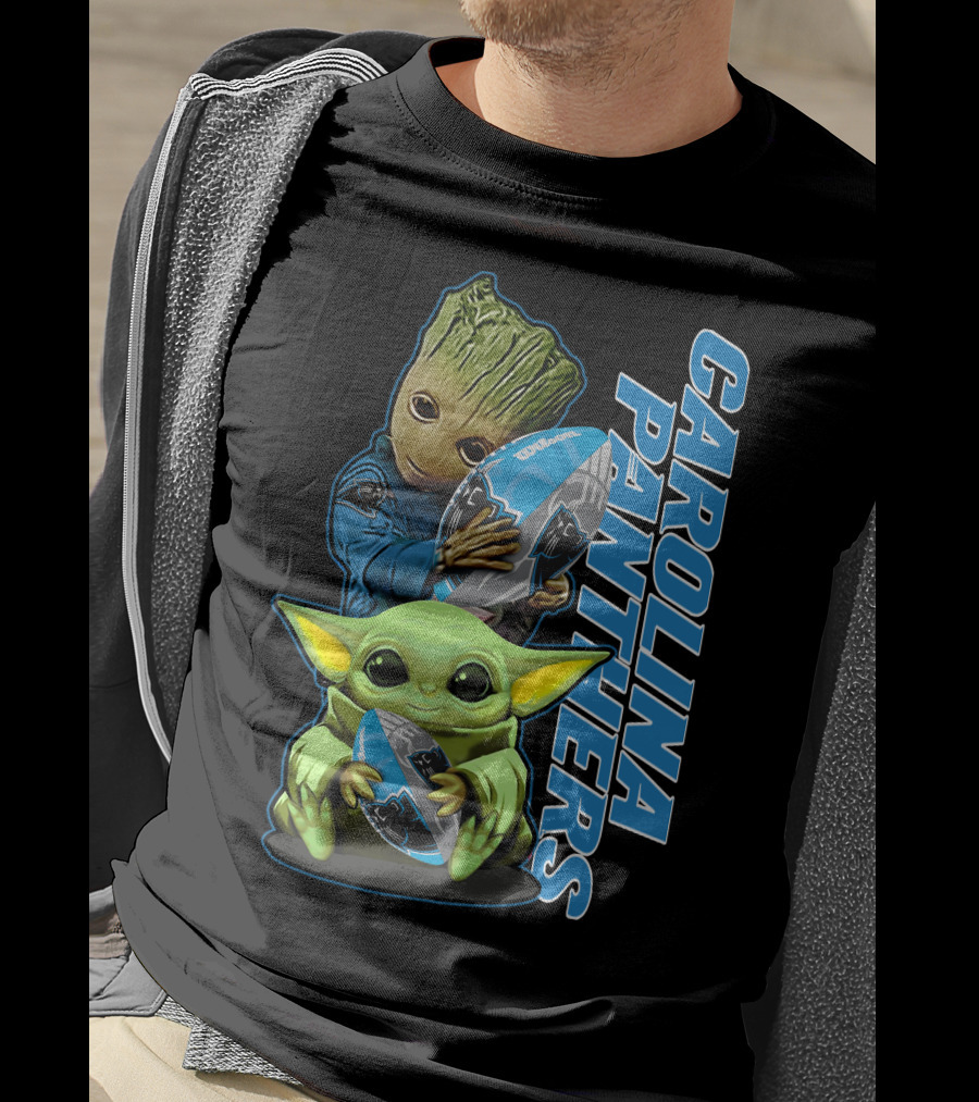 Grzd Carolina Panthers Groot Baby Alien Football T-Shirt