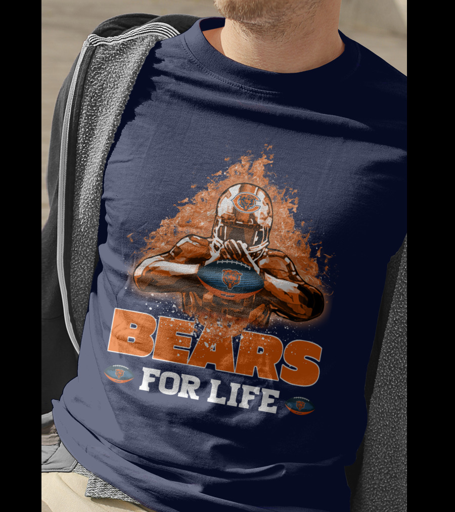Bears For Life Chicago Bears Football Flames T-Shirt