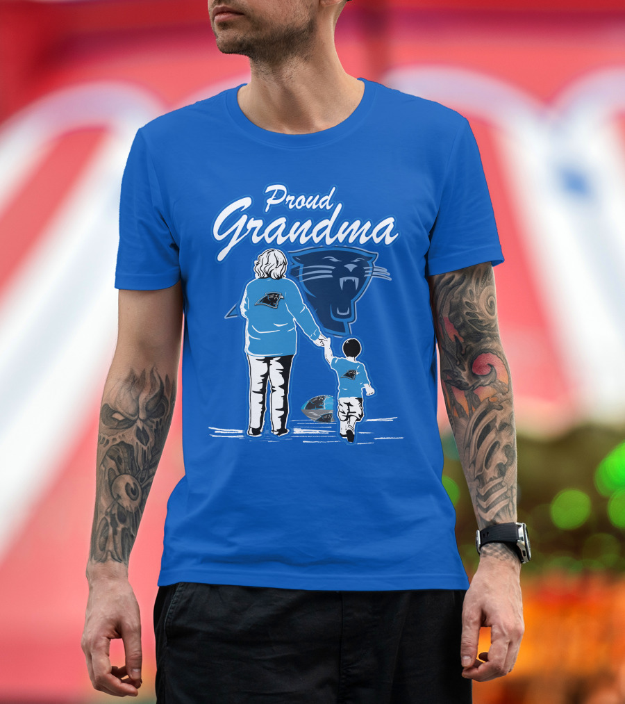 Proud Grandma Carolina Panthers Football Family Connections T-Shirt