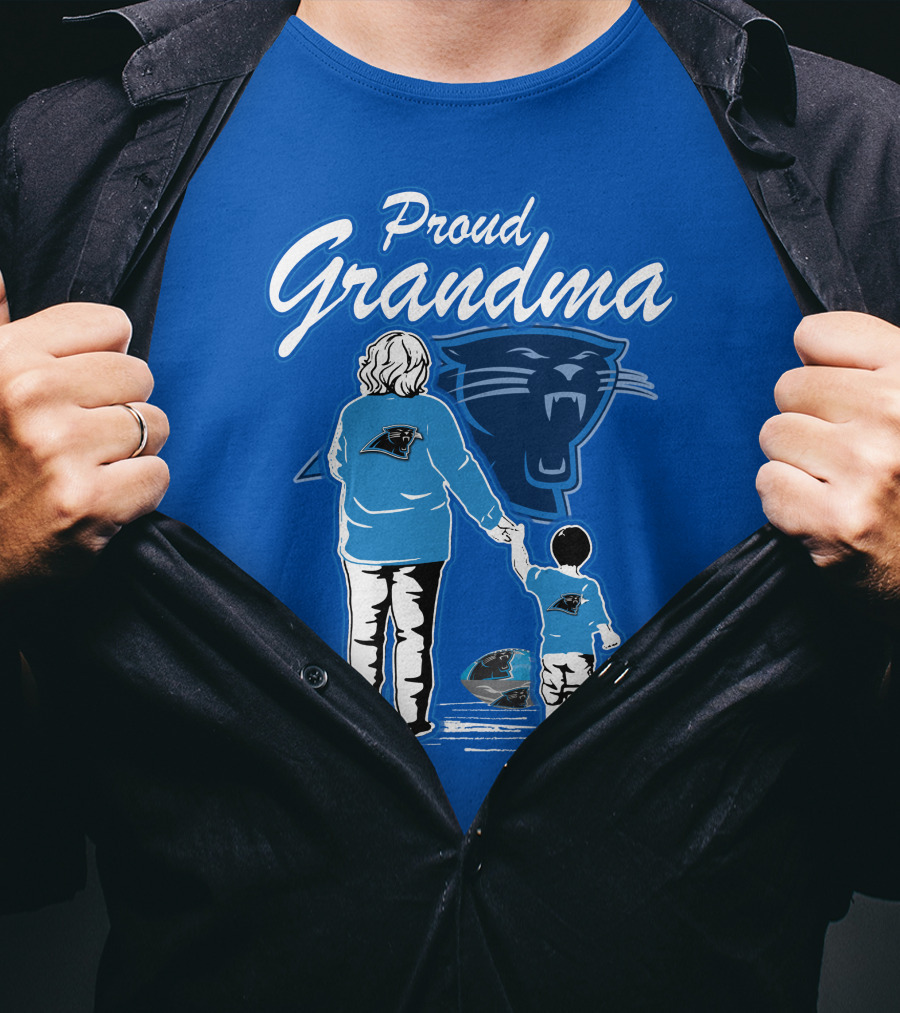 Proud Grandma Carolina Panthers Football Family Connections T-Shirt