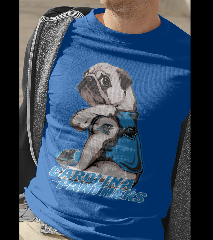 Carolina Panthers Pug With Team T-Shirt