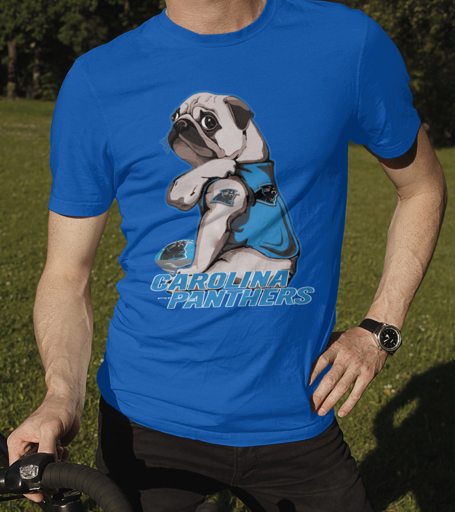 Carolina Panthers Pug With Team T-Shirt