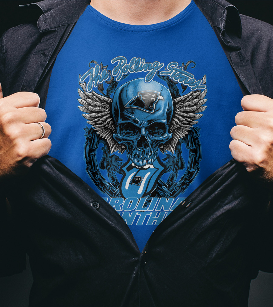 The Rolling Stones Carolina Panthers Skull Wing T-Shirt