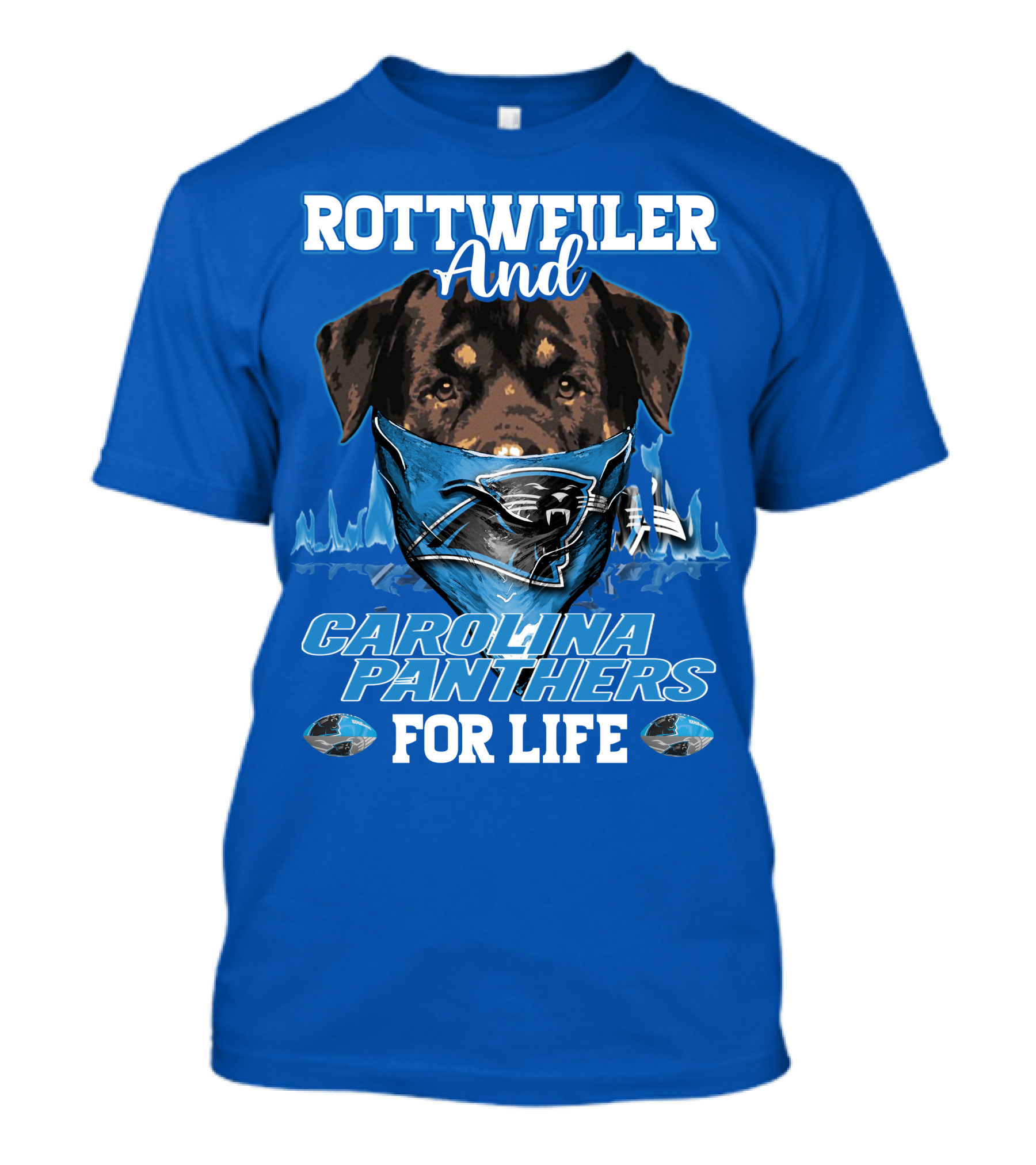 Rottweiler And Carolina Panthers For Life T-Shirt