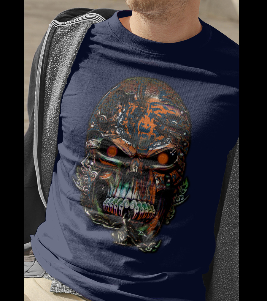 Chicago Bears Fiery Skull T-Shirt