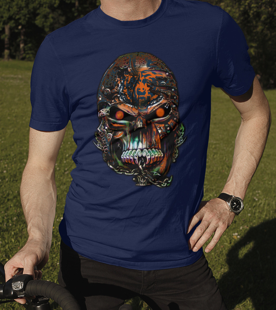 Chicago Bears Fiery Skull T-Shirt