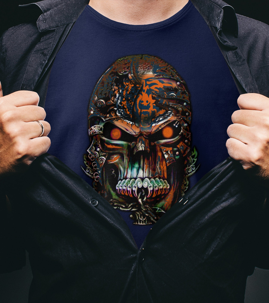Chicago Bears Fiery Skull T-Shirt