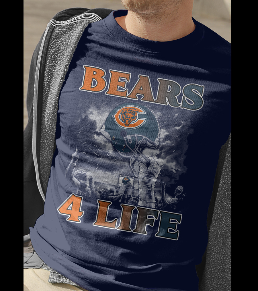Bears 4 Life Chicago Bears Helmet Celebration T-Shirt