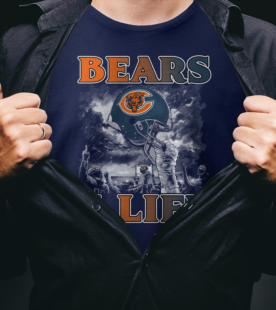Bears 4 Life Chicago Bears Helmet Celebration T-Shirt