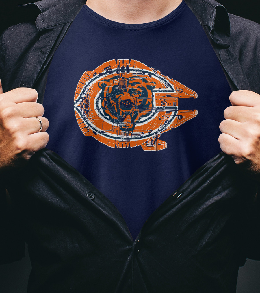 Chicago Bears Millennium Falcon Crossover T-Shirt