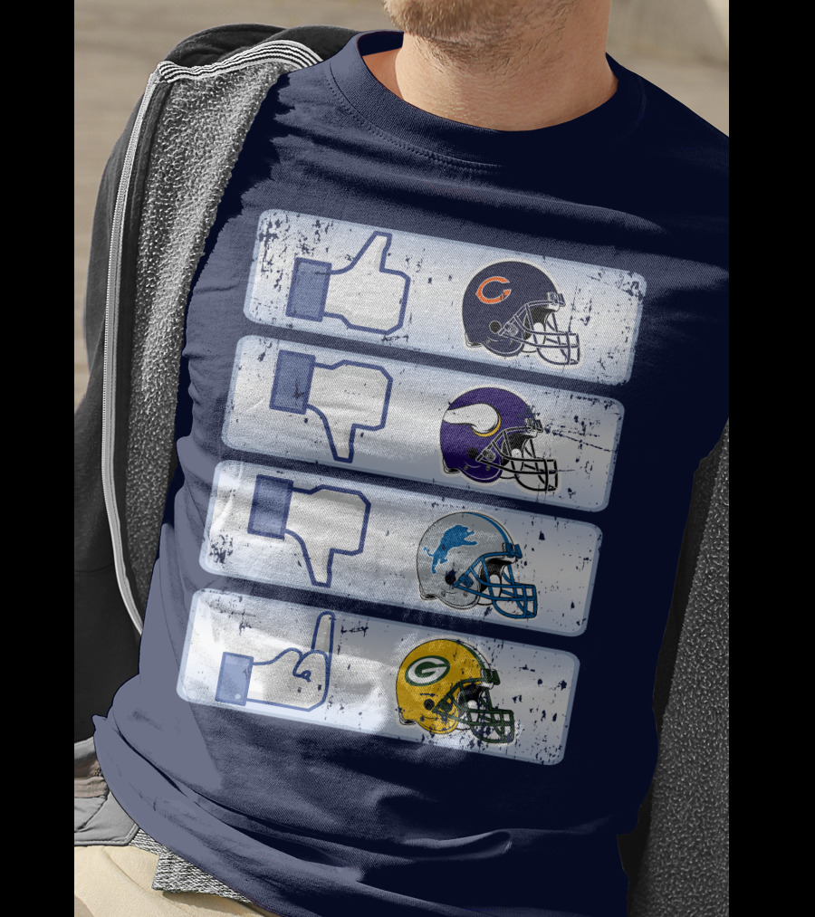 Chicago Bears Thumbs Up Rivalry Vikings Lions Packers T-Shirt