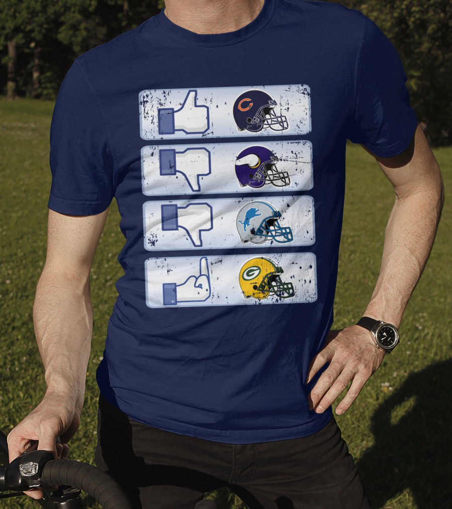 Chicago Bears Thumbs Up Rivalry Vikings Lions Packers T-Shirt