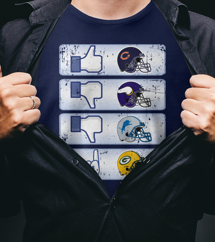 Chicago Bears Thumbs Up Rivalry Vikings Lions Packers T-Shirt