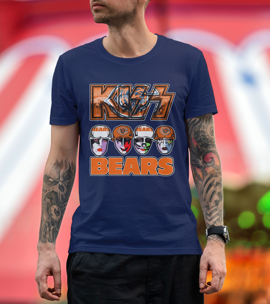 KISS Chicago Bears Facepaint Helmet T-Shirt