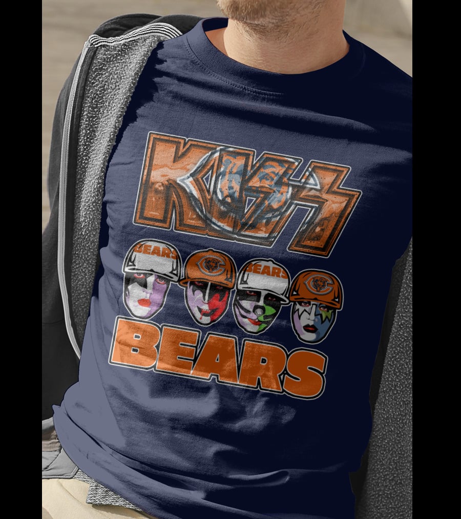 KISS Chicago Bears Facepaint Helmet T-Shirt
