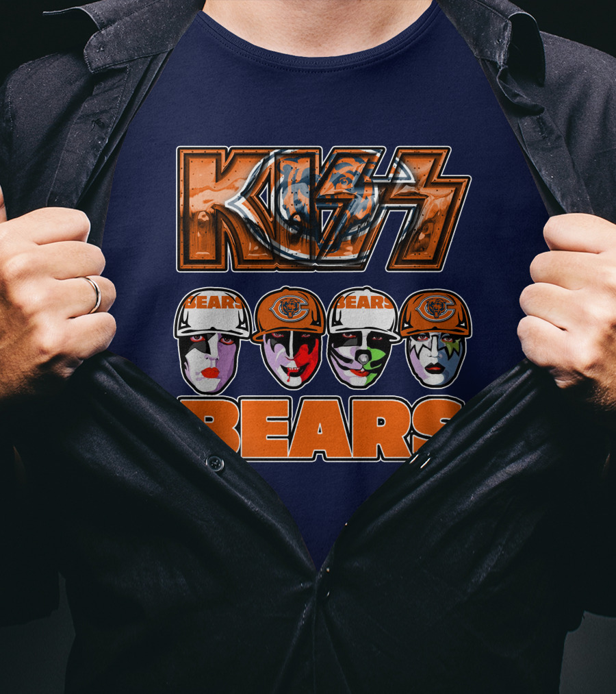 KISS Chicago Bears Facepaint Helmet T-Shirt