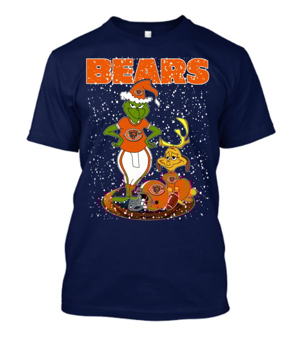 Grinchxmas BEARS Christmas Chicago Football Collaboration T-Shirt