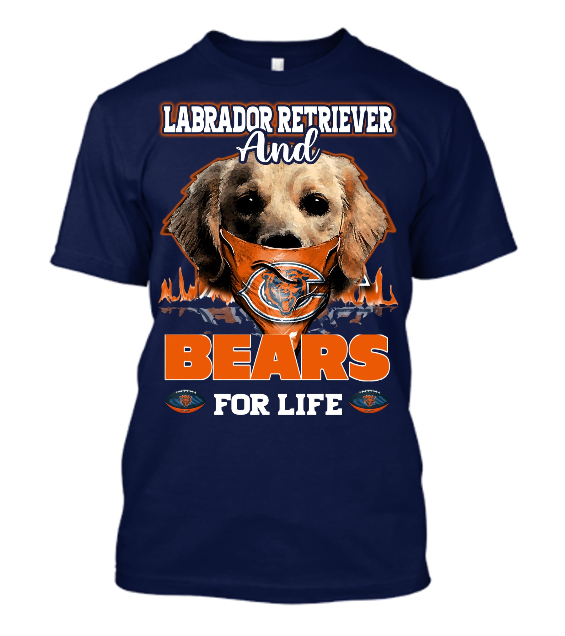 Labrador Retriever And Chicago Bears For Life T-Shirt