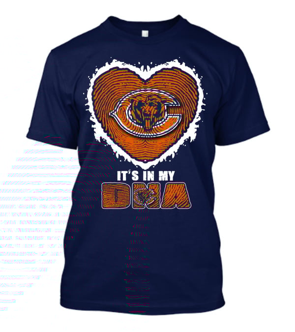 It's In My DNA Chicago Bears Heart Fingerprint T-Shirt