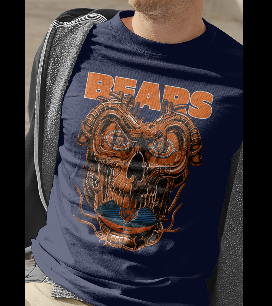 BEARS Dragonskull Football CHICAGO T-Shirt
